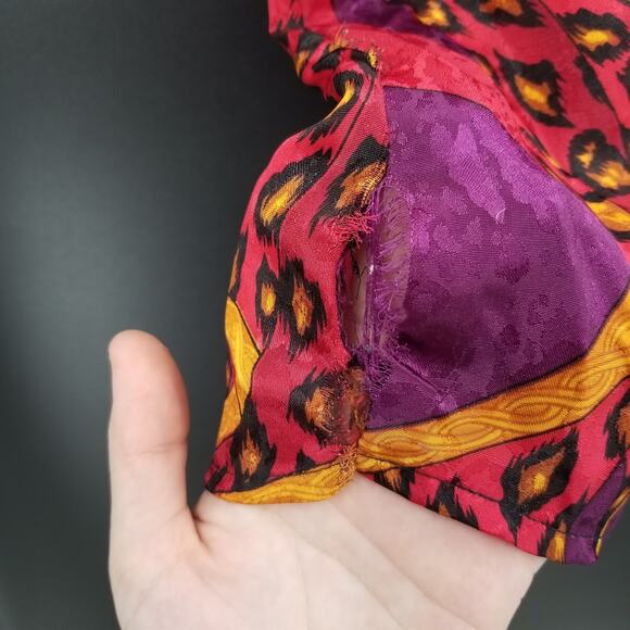 Laura Jayne Wild Funky Polyester Vintage Top Blouse animal print geometric sz 14 - Picture 4 of 8